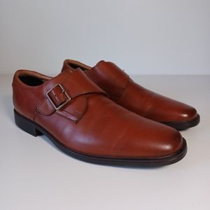 Clarks Tilden Monk Strap Leather Dress Shoes Men's 9.5